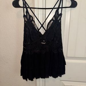 Black Ruffled Top